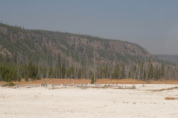 Fototapeta na wymiar Geothermal area of Yellowstone National park