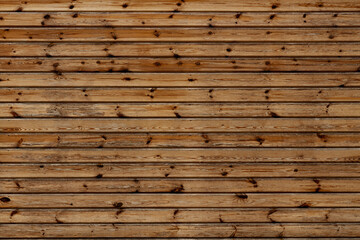 wall from wooden horizontally arranged boards natural wood pine