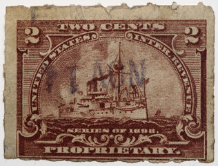 Vintage Proprietary Stamp from US for Background