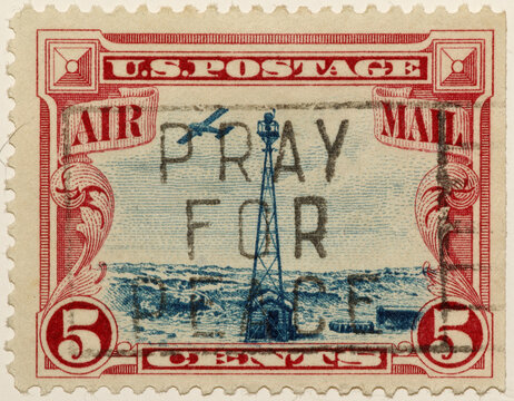 Vintage US Airmaail Stamp For Background