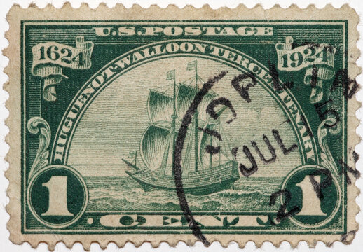 Vintage US postage stamp for Background