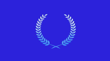 Amazing aqua color wheat icon on blue background, Best wreath icon
