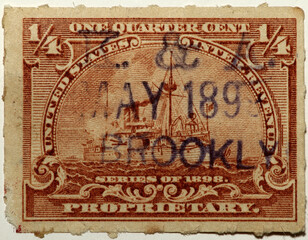 Vintage Proprietary Stamp from US for Background
