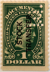 Old US Stock Transfer Stamo for background