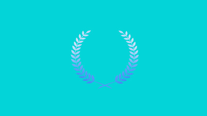 Best wheat icon, Blue gradient wheat icon on cyan background