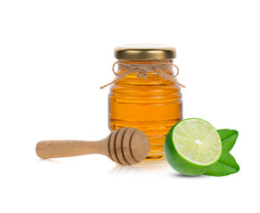 Lemon honey isolated on white background.
