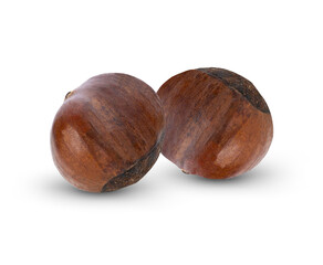 chestnuts isolated on white background.