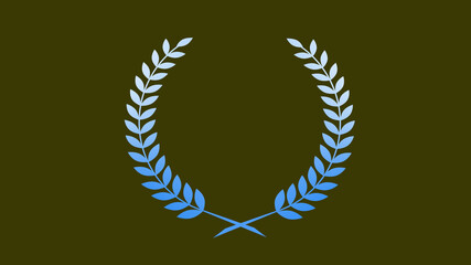 Awesome aqua gradient wheat icon on yellow dark background, Best wreath icon