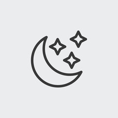 Moon and Stars icon isolated on background. Night toy symbol modern, simple, vector, icon for website design, mobile app, ui. Vector Illustration