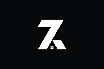 Logo design of Z ZZ in vector for construction, home, real estate, building, property. Minimal awesome trendy professional logo design template on black background. - obrazy, fototapety, plakaty
