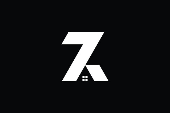 Logo design of Z ZZ in vector for construction, home, real estate, building, property. Minimal awesome trendy professional logo design template on black background.