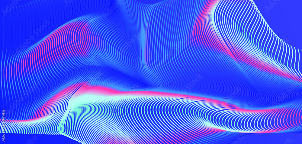Aufkleber glitchy and distorted surface of lines. abstract technology background.