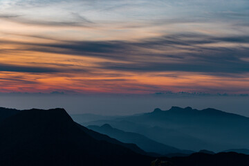sunset over the mountains