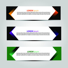 
Banner Background Design Vector Template With Attractive And Simple Style with Three Designs