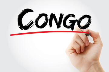 Congo text with marker, concept background