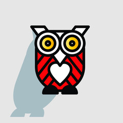 owl with heart
