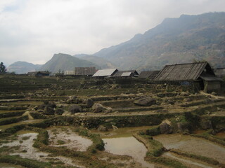 The stunning rice terraces and mountains in the Sa Pa region of Northern Vietnam, Asia