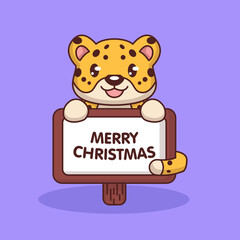 Cute Leopard with Christmas costume