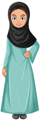 Cute muslim girl character