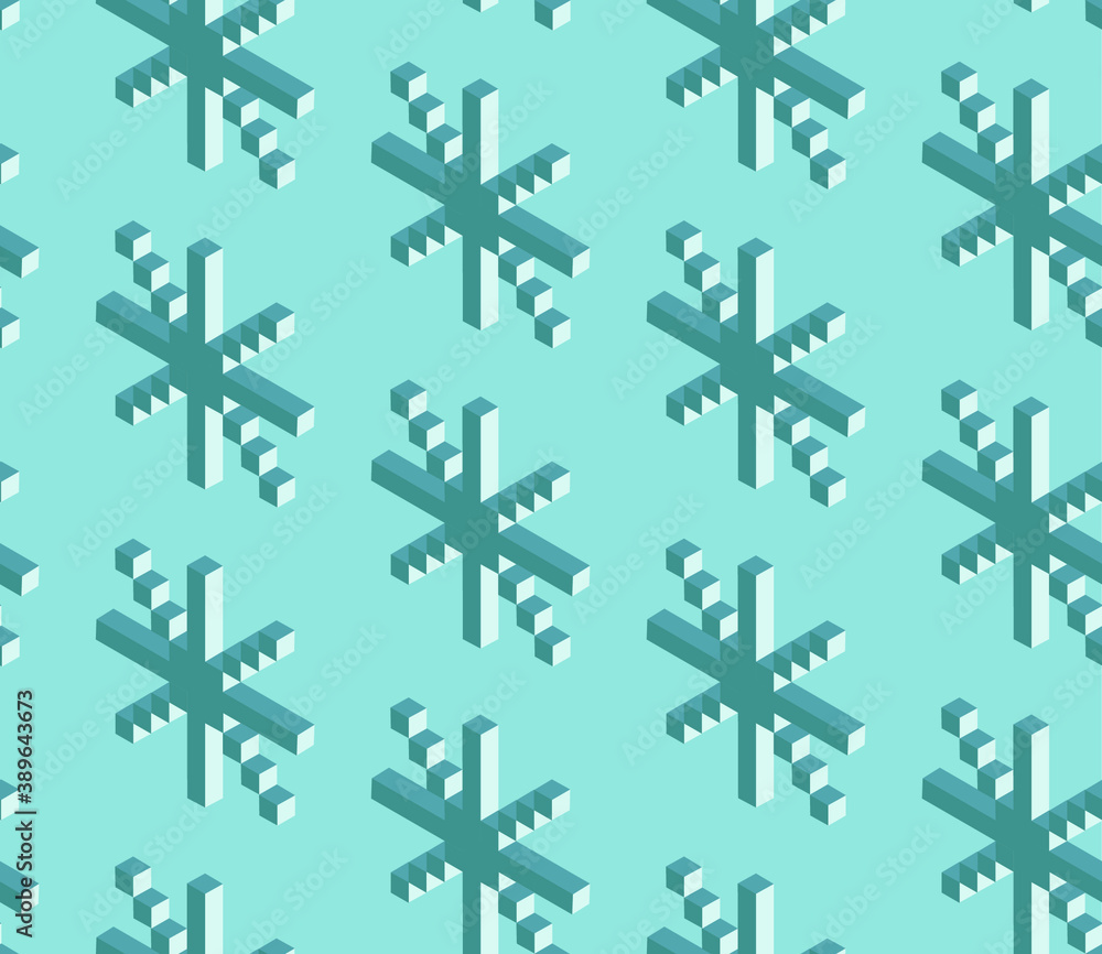 Poster seamless geometric pattern with the image of christmas snowflakes. vector design for holiday web ban
