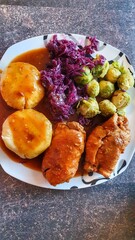 Beef roulade with vegetables and potatoe dumplings