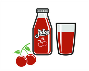 Glass of cherry juice.