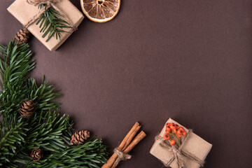 Festive Christmas background with decorations