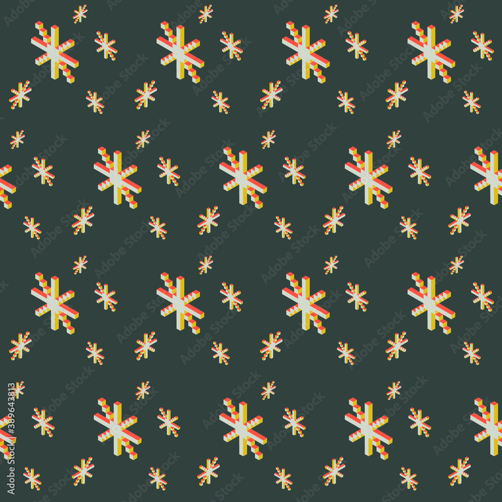 Poster seamless geometric pattern with the image of christmas snowflakes. vector design for holiday web ban