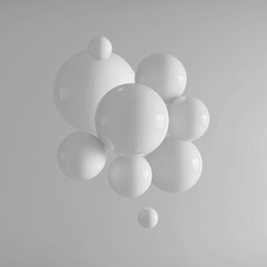 Balls on a grey background. 3d rendering illustration.
