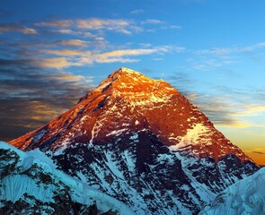 Panele Szklane  Mount Everest wieczorny widok na góry Nepal Himalay