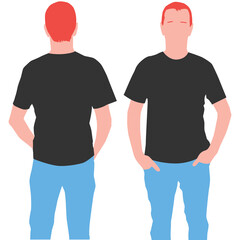 Man t-shirt template vector illustration isolated on a white background.