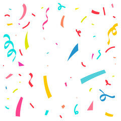 Colorful confetti vector illustration isolated on a white background.