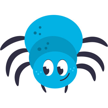 Cute cartoon spider vector illustration isolated on a white background.
