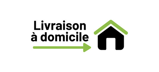 Livraison à domicile - se faire livrer chez soi. Image vectorielle facile à éditer, couleurs faciles à changer.