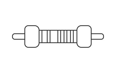 Electrical resistor symbol isolated outline style. Thru-hole metal film resistor 1 and 4w icon