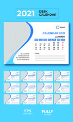 2021 desk calendar print ready template Premium