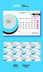 2021 desk calendar print ready template Premium