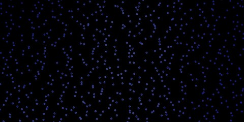 Dark BLUE vector background with colorful stars.