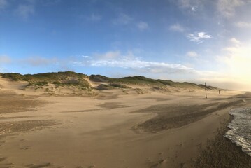 Fototapeta na wymiar North sea coast. Julianadorp. Netherlands. Beach and dunes.