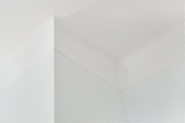 White background architectural minimalist photo, ceiling molding, corner, wall