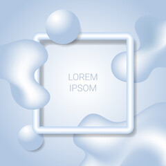 Abstract liquid flow Background with white frame. Vector