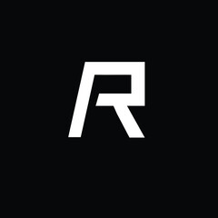 Obraz premium Creative Professional Trendy and Minimal Letter AR Logo Design in Black and White Color, Initial Based Alphabet Icon Logo in Editable Vector Format