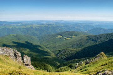 Obraz premium Beautiful mountain view from the path from Beklemeto to Kozya Stena, Troyan Balkan, Bulgaria