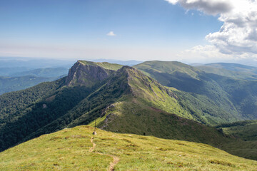 Beautiful mountain view from the path from Beklemeto to Kozya Stena, Troyan Balkan, Bulgaria