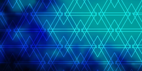 Fototapeta premium Dark BLUE vector pattern with lines, triangles.