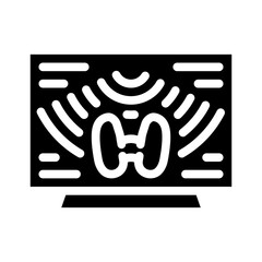 thyroid gland diagnostic glyph icon vector illustration