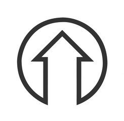 Obraz premium Black up arrow flat icon on white Background