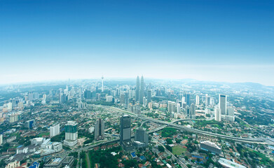 kl cityscape aerial view