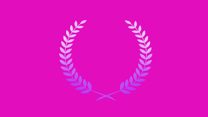 Amazing purple and white gradient wheat logo icon on pink background