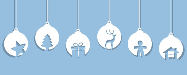 christmas hanging garland decoration isolated on white vector illustration EPS10